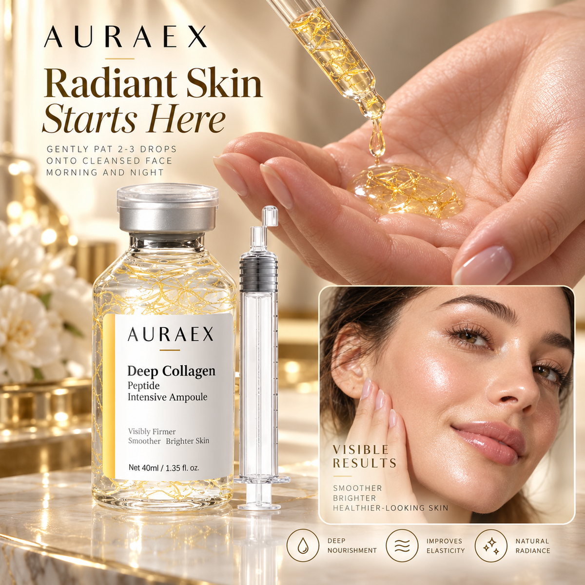 Auraex Collagen Thread Peptide Ampoule – Firming & Deep Hydration