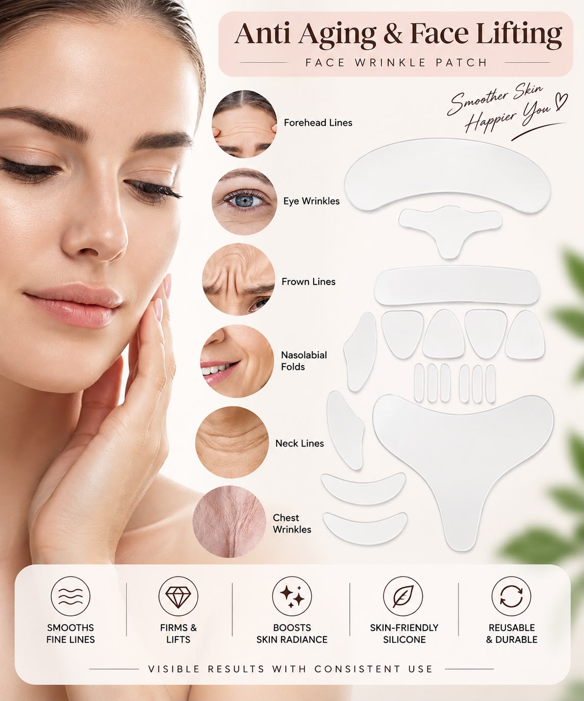 Auraex Multi-Zone Anti-Wrinkle Silicone Patch Set