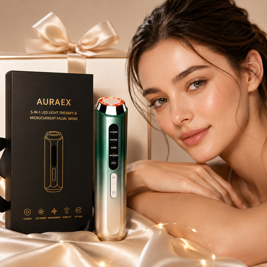Auraex 5-in-1 LED Light Therapy & Microcurrent Facial Wand