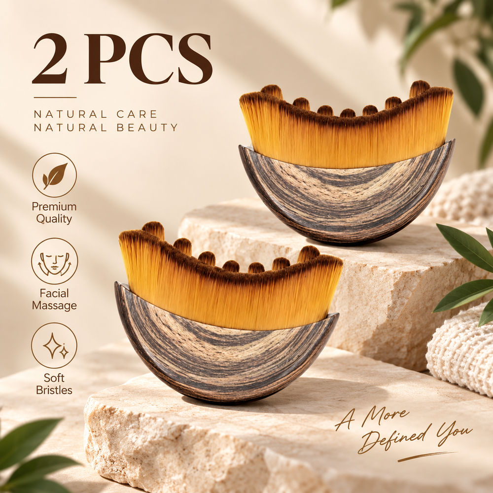 Lymphatic Drainage & Facial Contour Sculpting Brush – Anti-Puffiness Duo